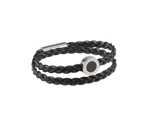 bvlgari men's leather bracelet.